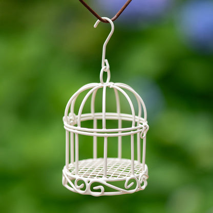 Mini Wrought Iron Bird Cage Ornament for Home Garden Decoration