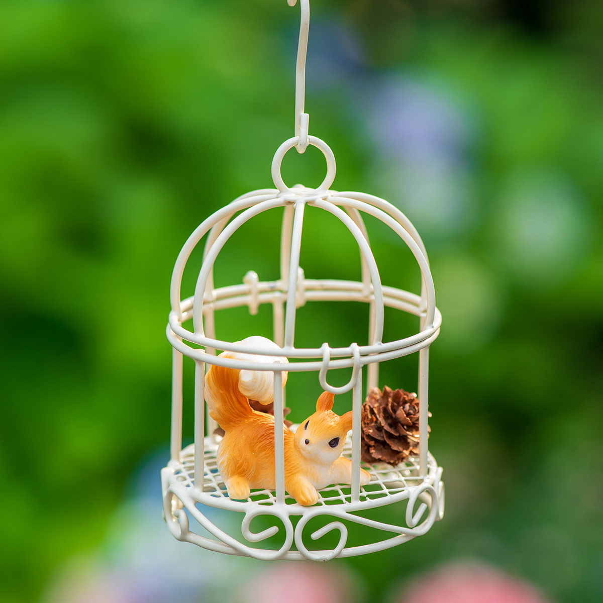 Mini Wrought Iron Bird Cage Ornament for Home Garden Decoration