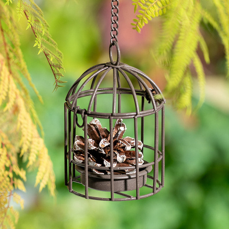 Mini Wrought Iron Bird Cage Ornament for Home Garden Decoration