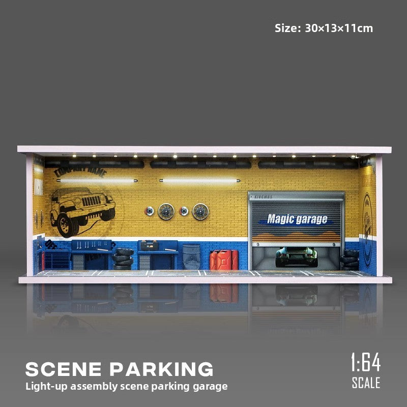 Miniature Alloy Garage Display Model with Lights