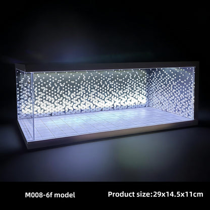 Miniature Cyberpunk Scene Model with Neon Lights