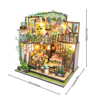 Miniature DIY Wooden Garden House Model