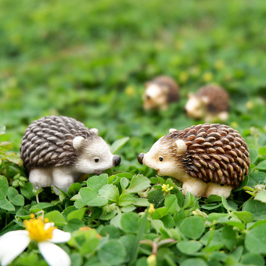 Miniature Hedgehog Figurine for Garden and Home Decoration