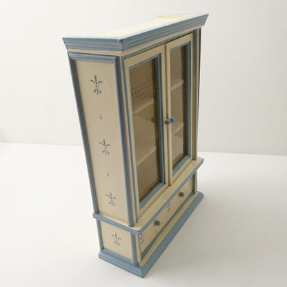Miniature Wooden Display Cabinet Dollhouse Accessory