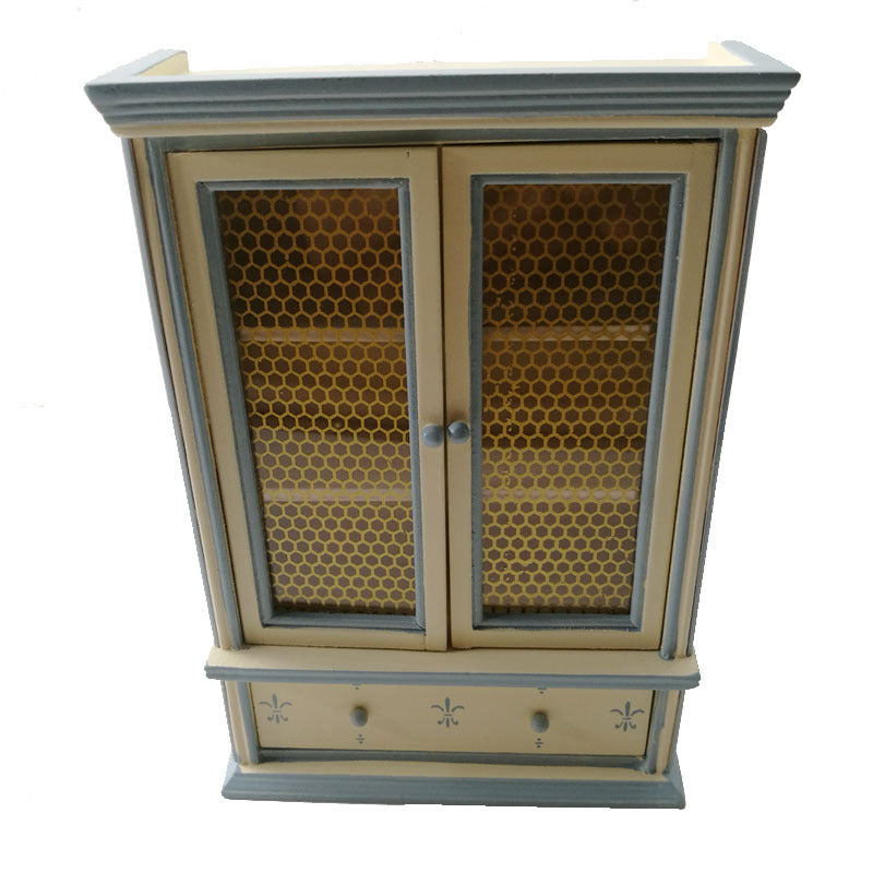 Miniature Wooden Display Cabinet Dollhouse Accessory