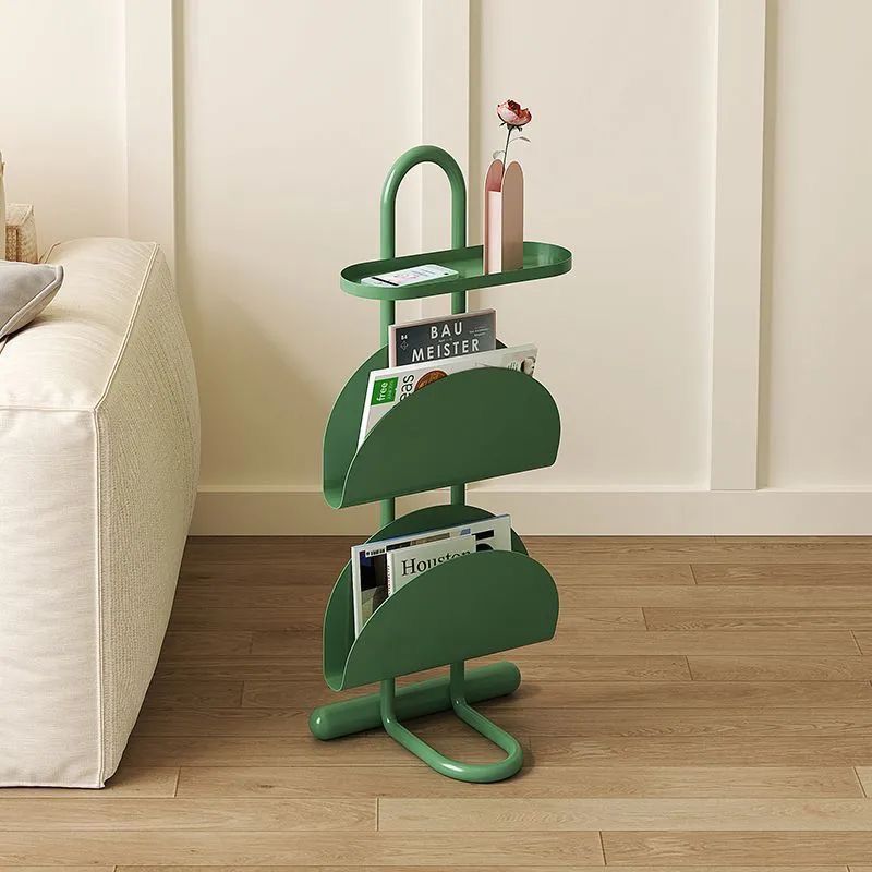 Minimalist 3-Tier Iron Magazine Rack Mobile Side Table