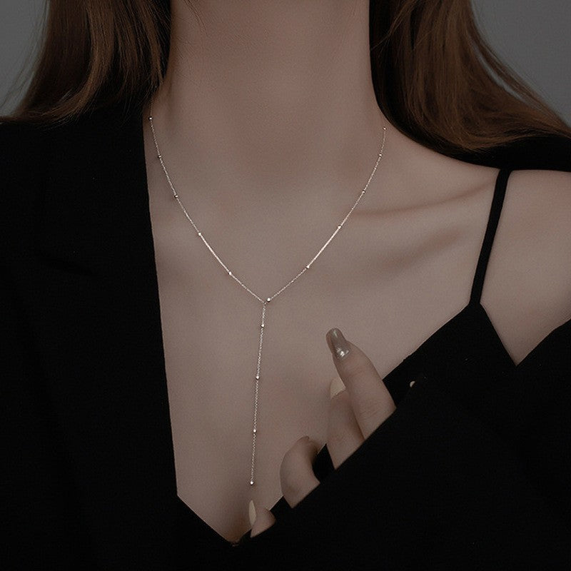 Minimalist Bead Tassel Necklace