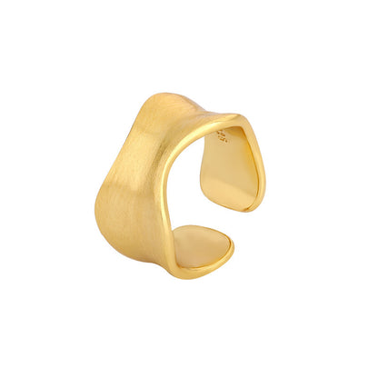 Minimalist brushed wide ring