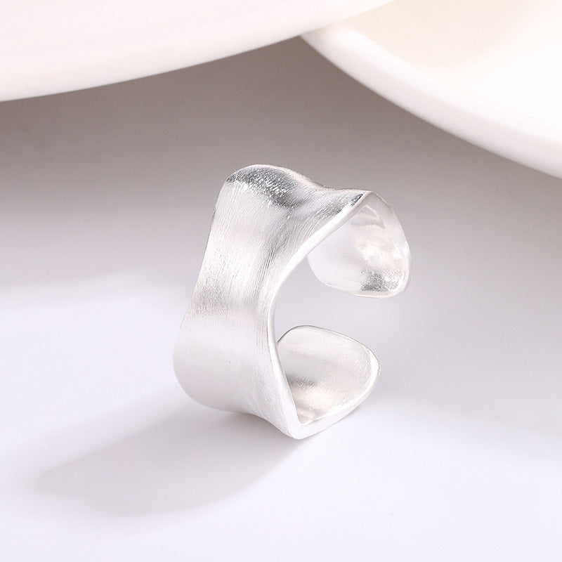 Minimalist brushed wide ring