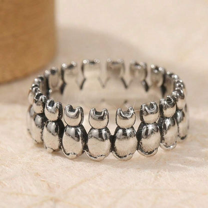 Minimalist Cat Design Adjustable Vintage Ring