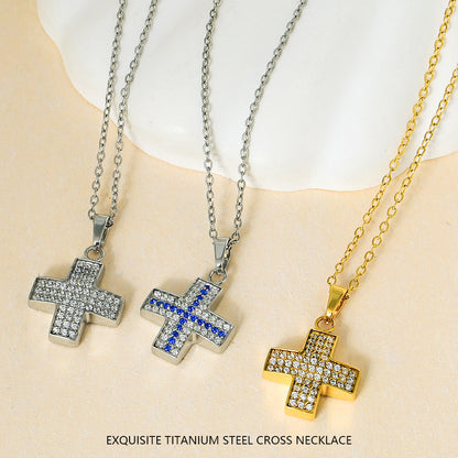Minimalist Cross Zircon Necklace