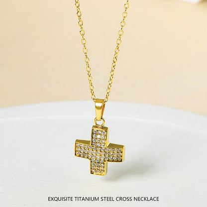 Minimalist Cross Zircon Necklace