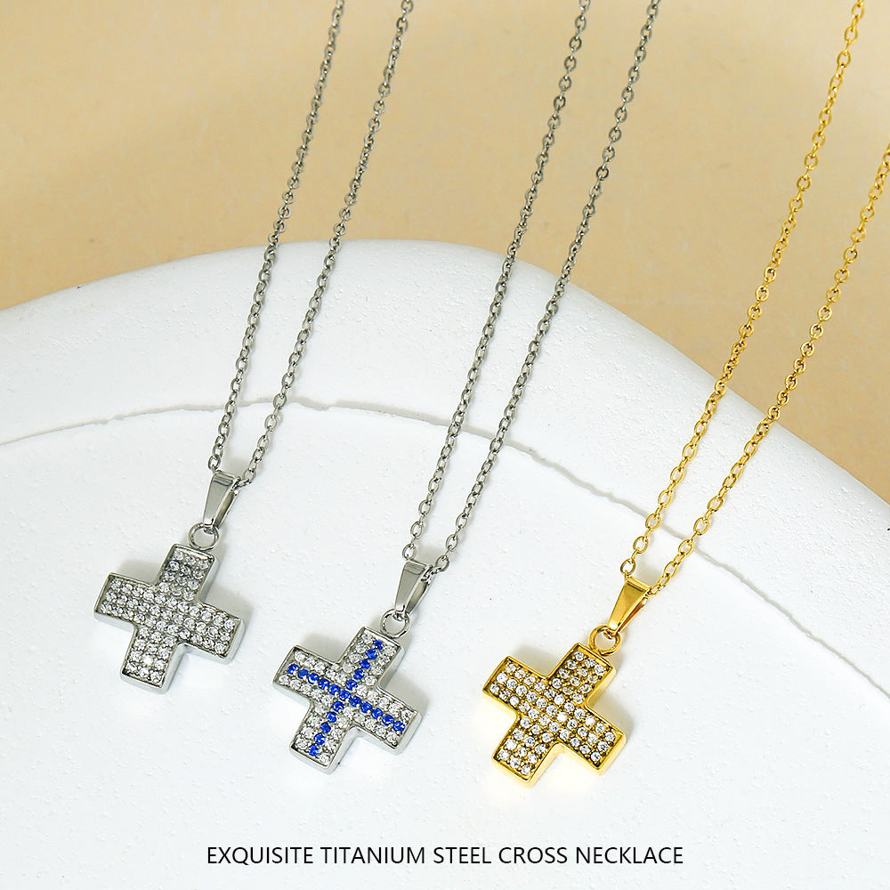 Minimalist Cross Zircon Necklace