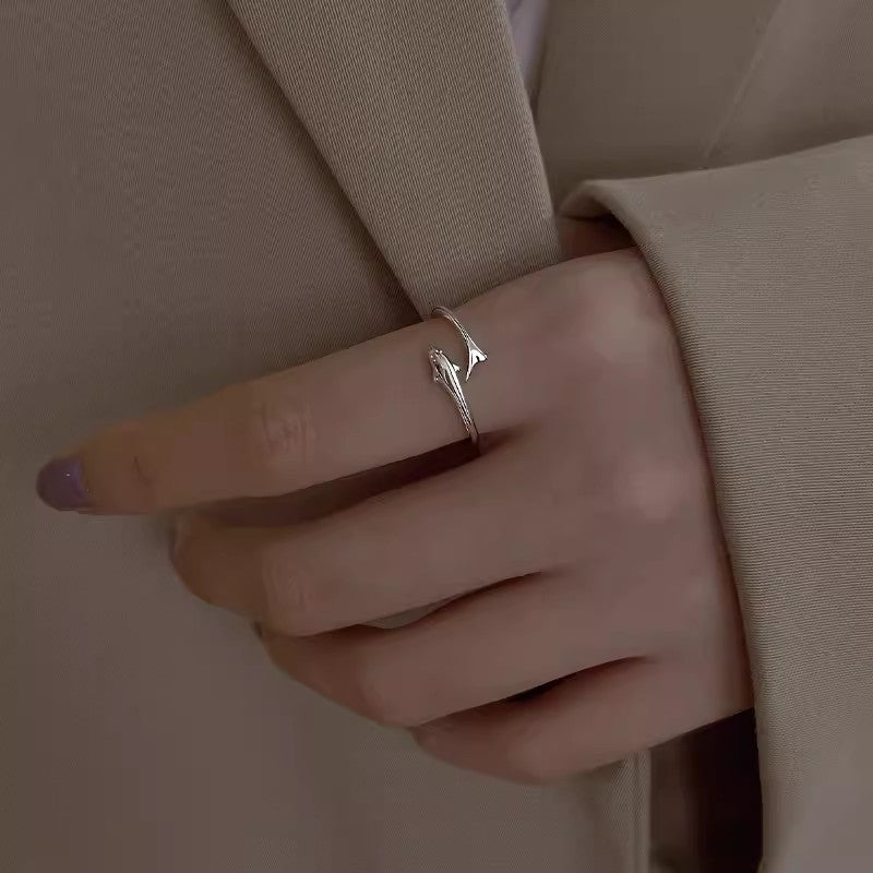 Minimalist Dolphin Adjustable Ring