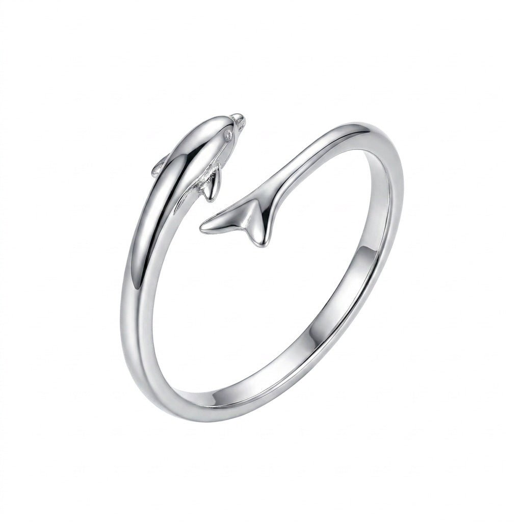 Minimalist Dolphin Adjustable Ring