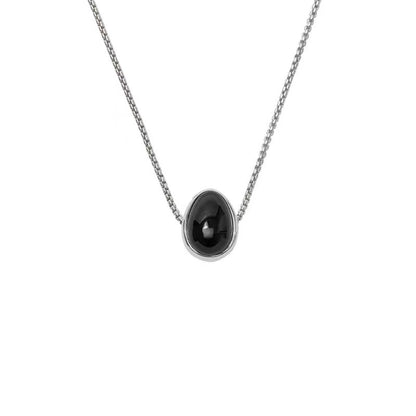 Minimalist Egg Pendant Silver Necklace