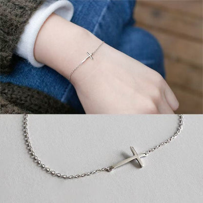 Minimalist Geometric Cross Bracelet