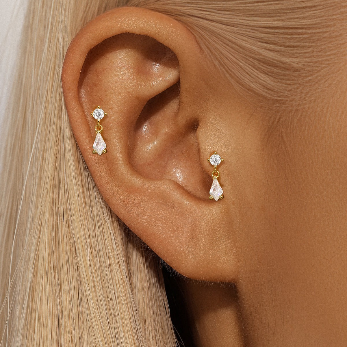 Minimalist Geometric Diamond Earrings