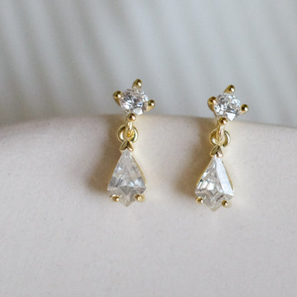 Minimalist Geometric Diamond Earrings