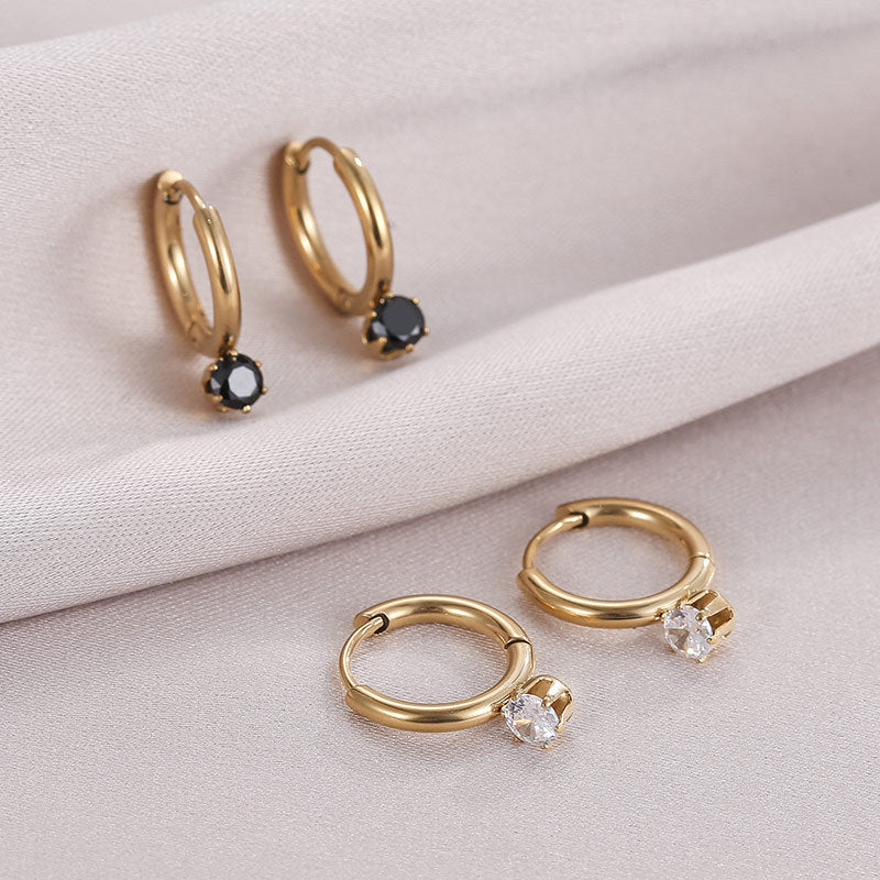 Minimalist Geometric Diamond Earrings