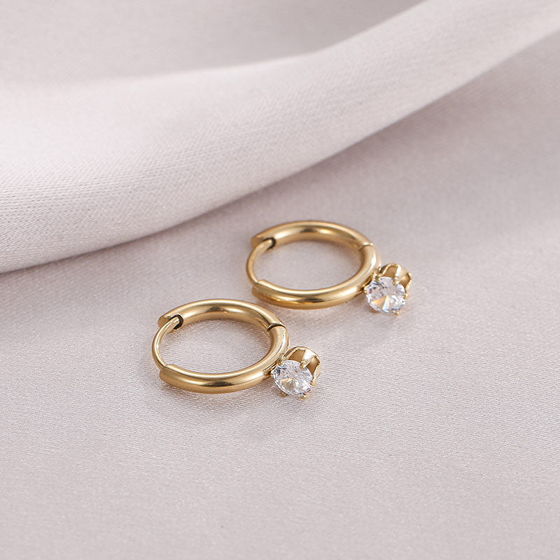 Minimalist Geometric Diamond Earrings