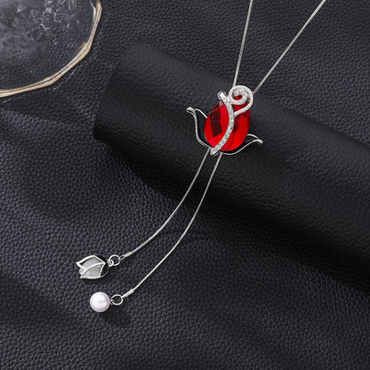 Minimalist Geometric Double Layer Necklace with Adjustable Chain