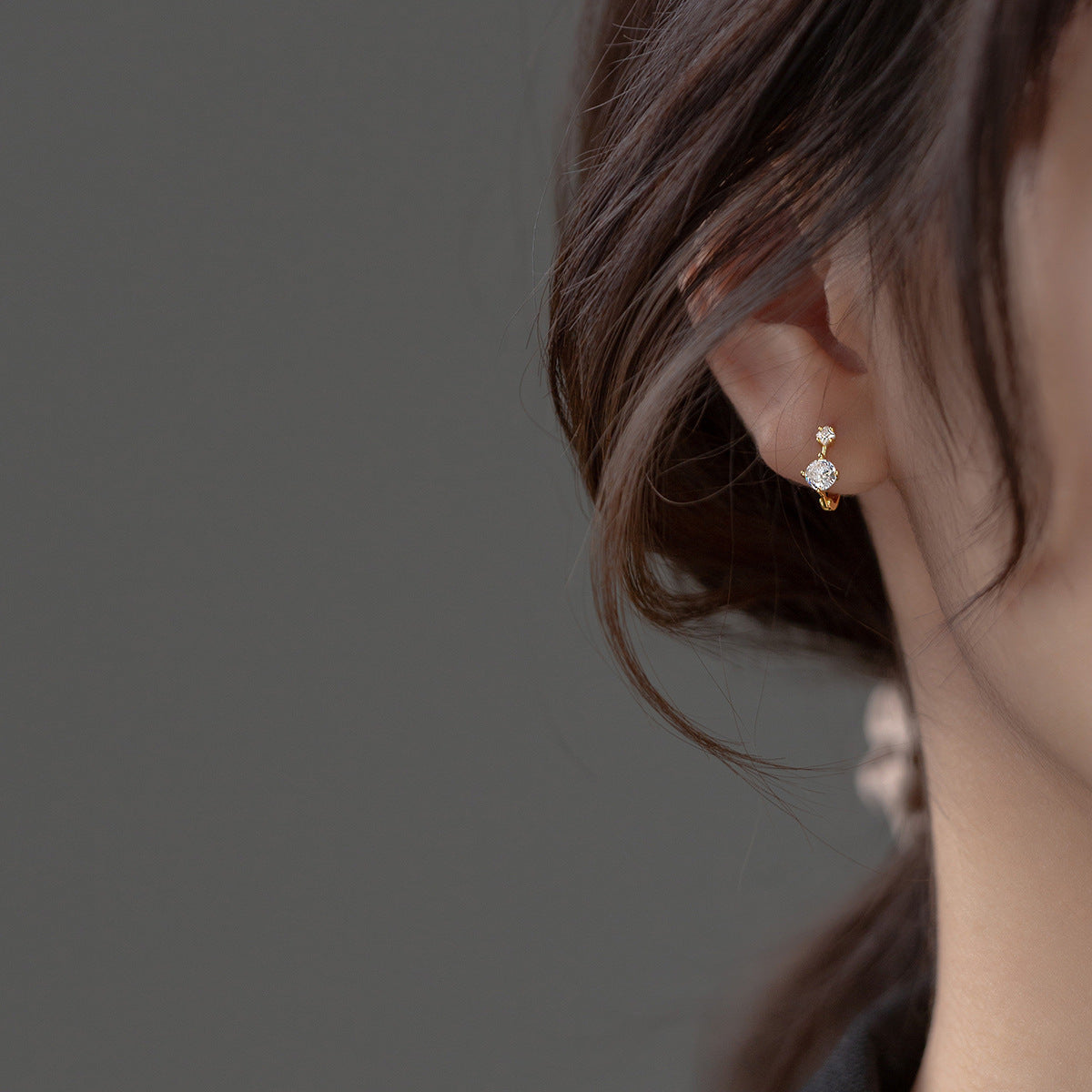 Minimalist Geometric Zircon Stud Earrings