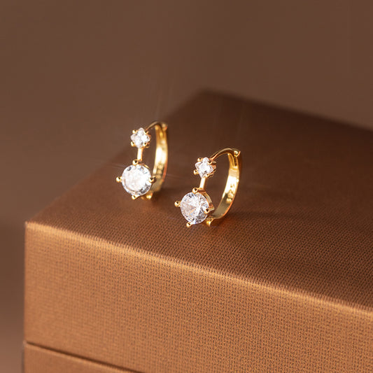 Minimalist Geometric Zircon Stud Earrings
