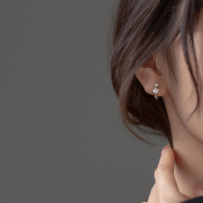 Minimalist Geometric Zircon Stud Earrings