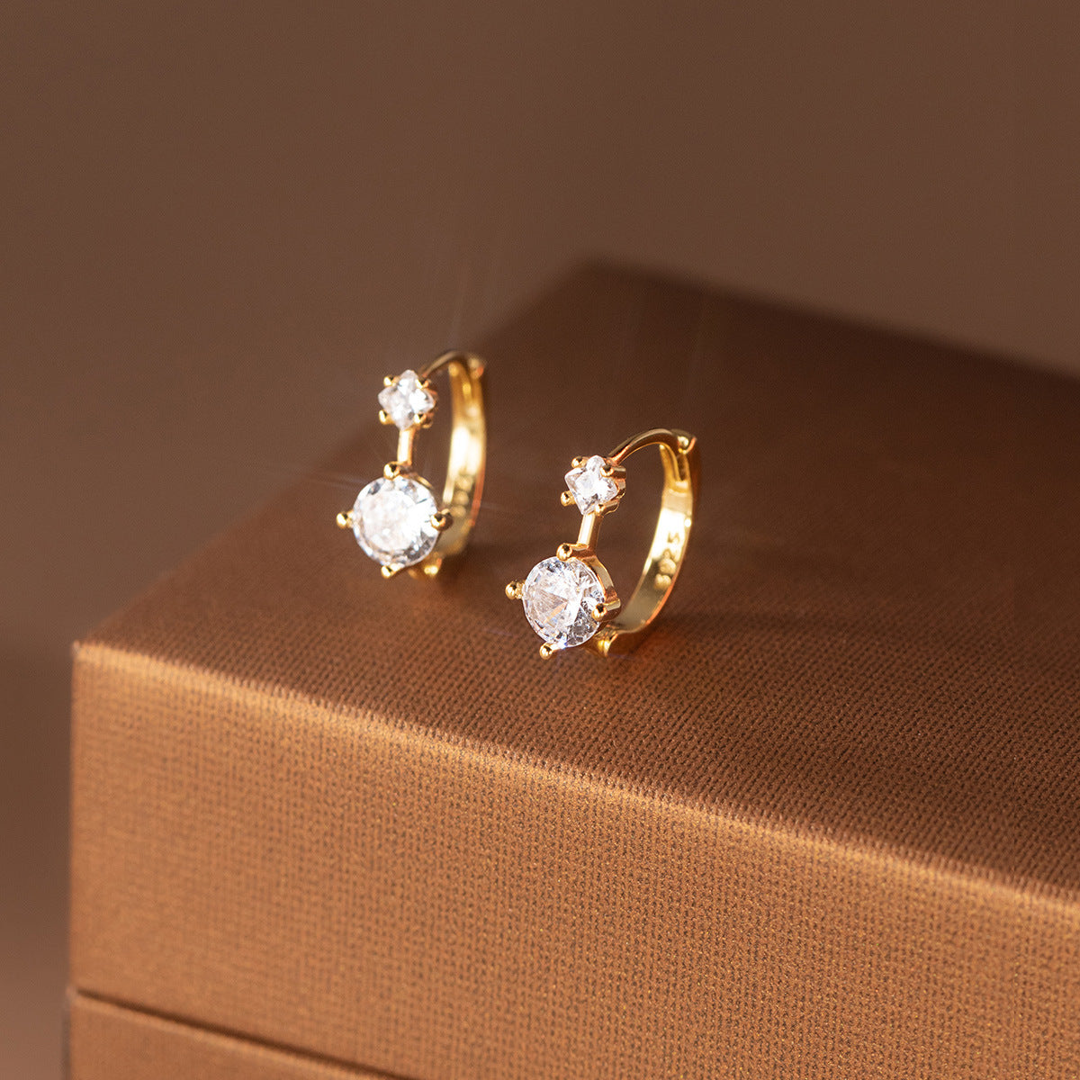 Minimalist Geometric Zircon Stud Earrings