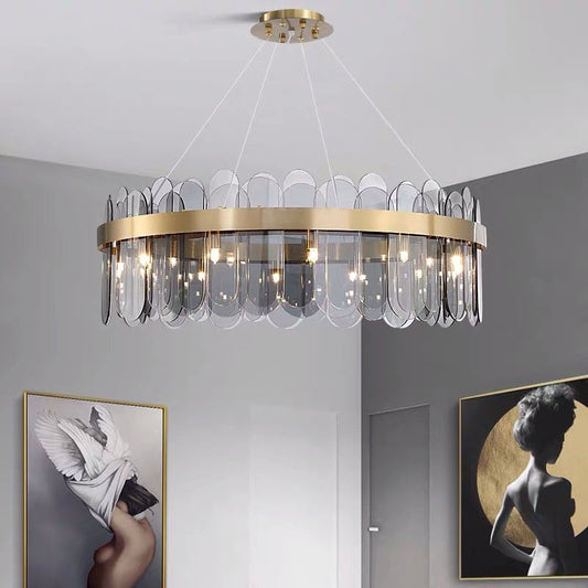 Minimalist Glass Chandelier LED Pendant Light