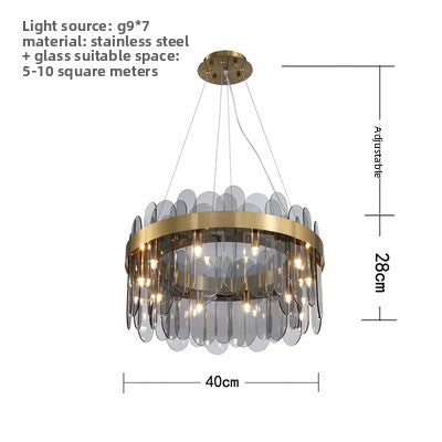 Minimalist Glass Chandelier LED Pendant Light