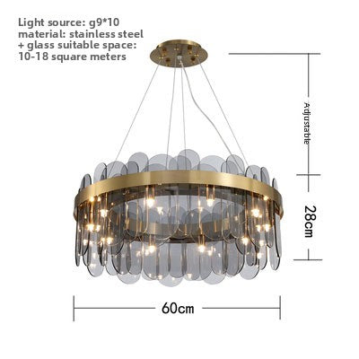 Minimalist Glass Chandelier LED Pendant Light