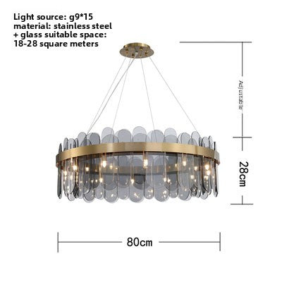 Minimalist Glass Chandelier LED Pendant Light