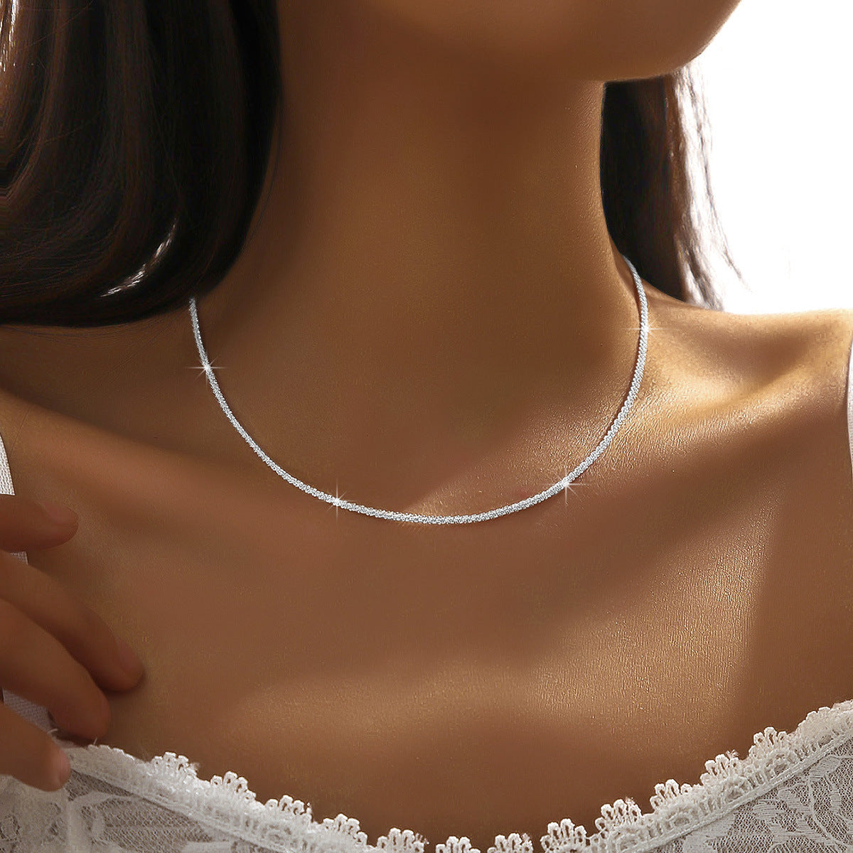 Minimalist Green Diamond U-Shape Necklace