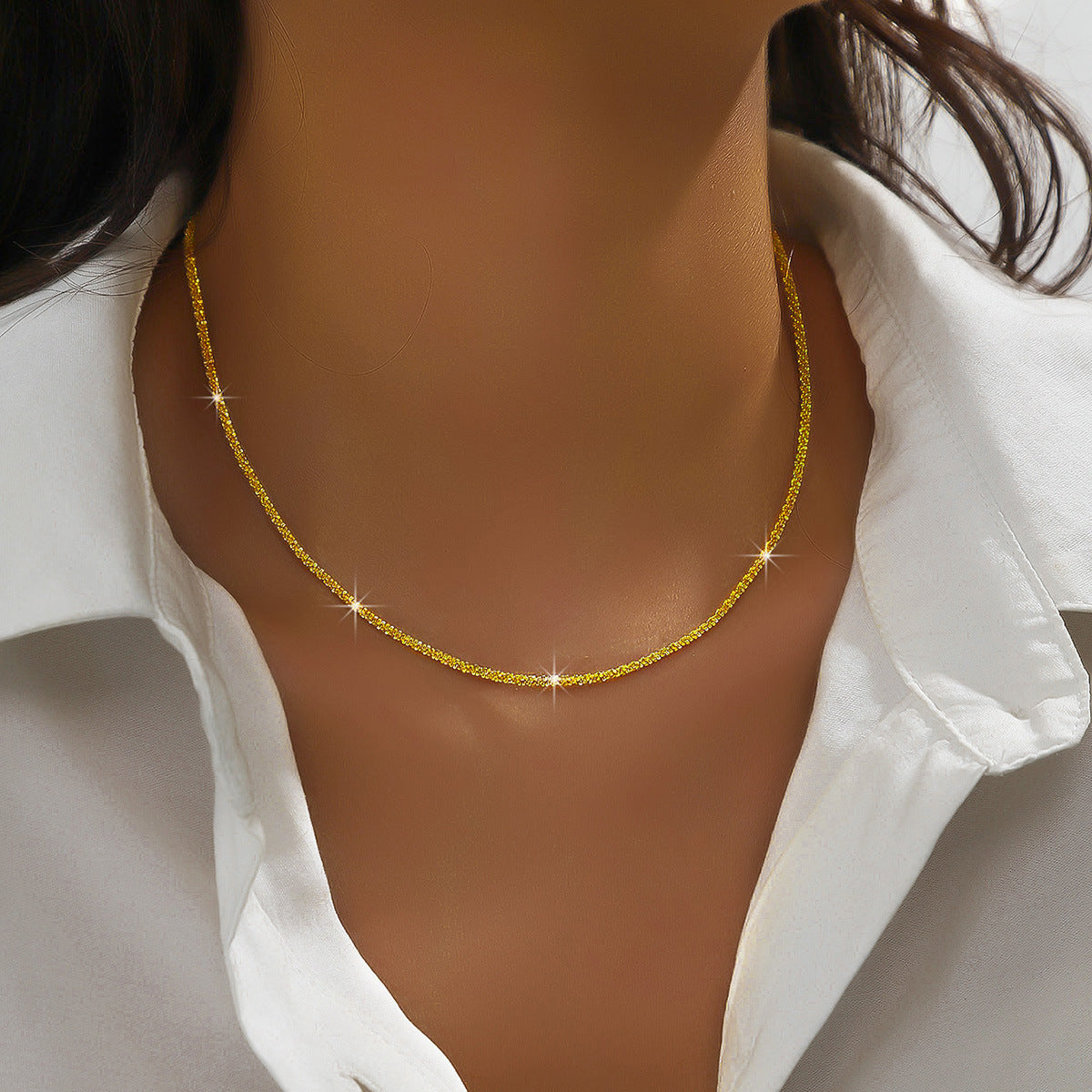Minimalist Green Diamond U-Shape Necklace