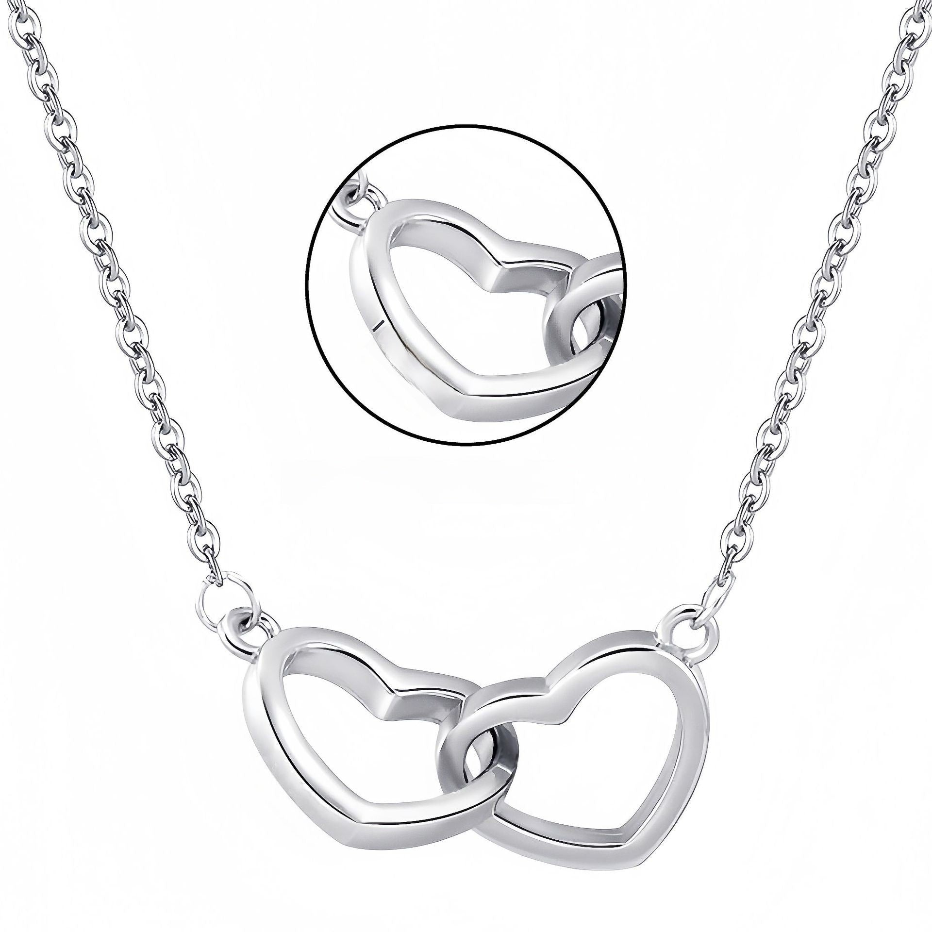 Minimalist Heart Double Ring Necklace