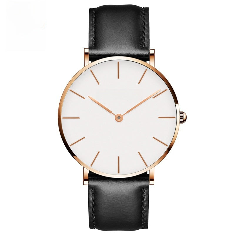 Minimalist Leather Strap Quartz Watch