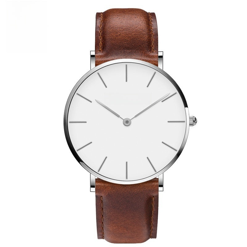 Minimalist Leather Strap Quartz Watch