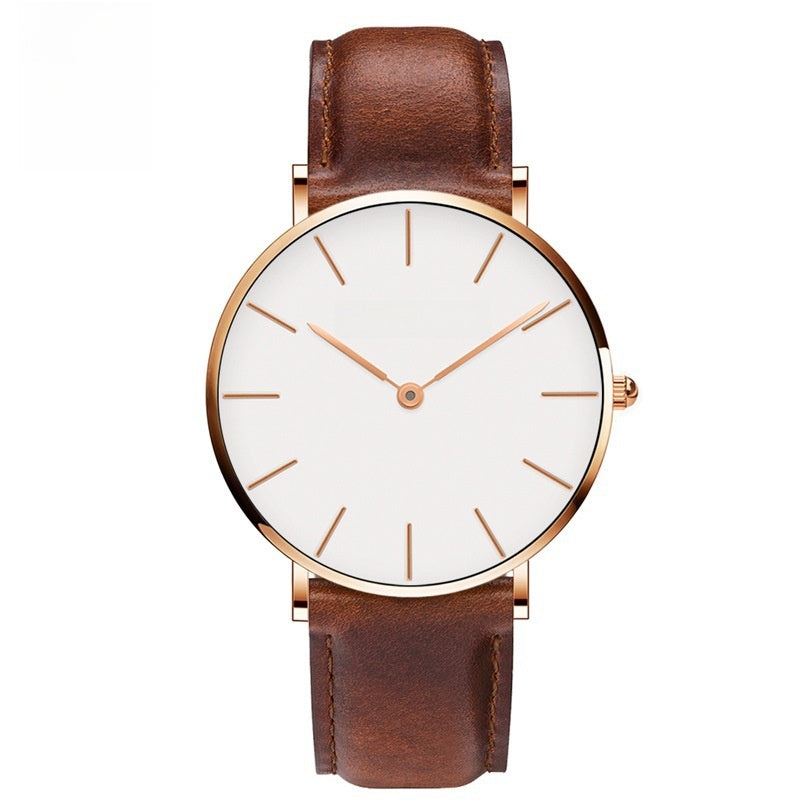 Minimalist Leather Strap Quartz Watch