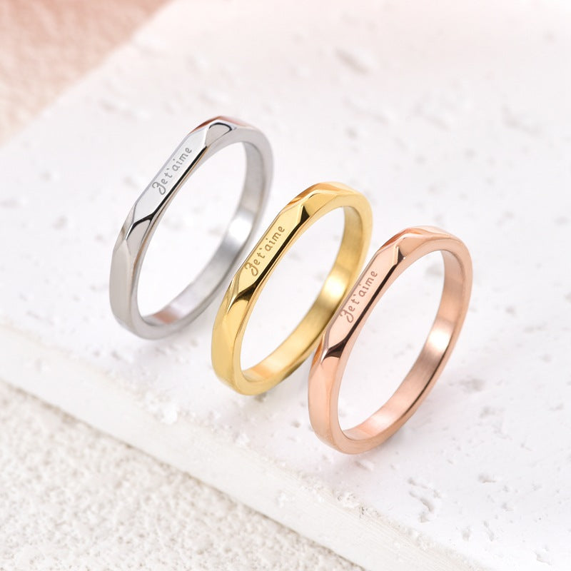 Minimalist Letter Geometric Ring