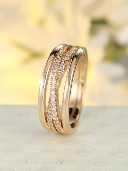 Minimalist Multi-Layer Diamond Cross Ring