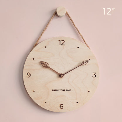 Minimalist Nordic Wooden Hanging Wall Clock