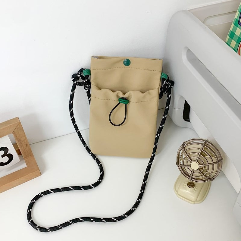 Minimalist Nylon Drawstring Crossbody Bag
