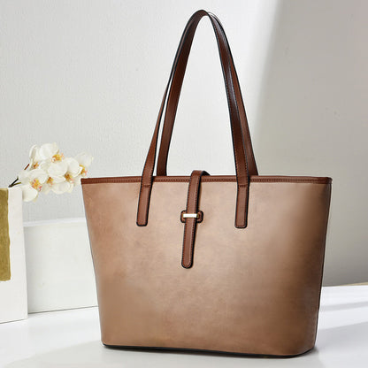 Minimalist PU Tote Bag with Shoulder Strap