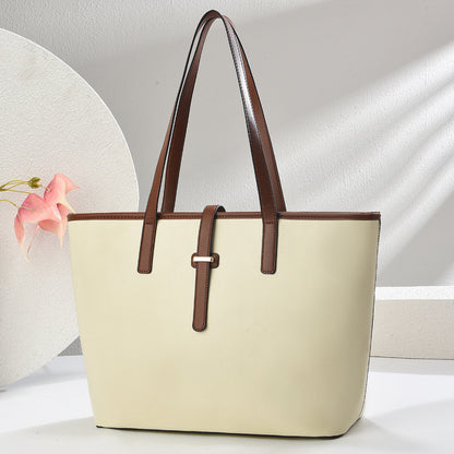 Minimalist PU Tote Bag with Shoulder Strap