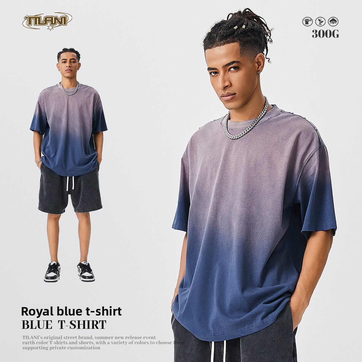 Minimalist short-sleeved gradient design