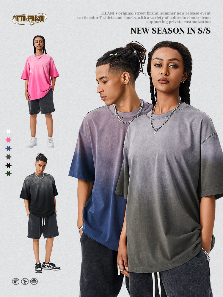 Minimalist short-sleeved gradient design