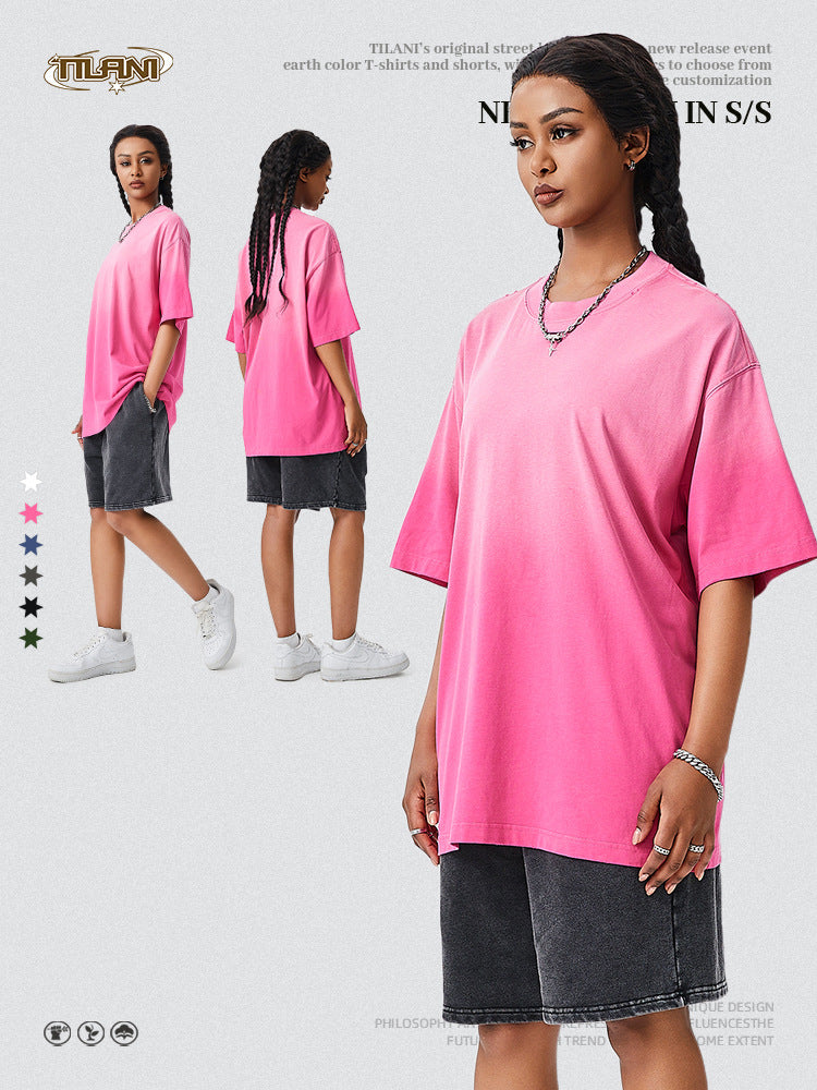 Minimalist short-sleeved gradient design