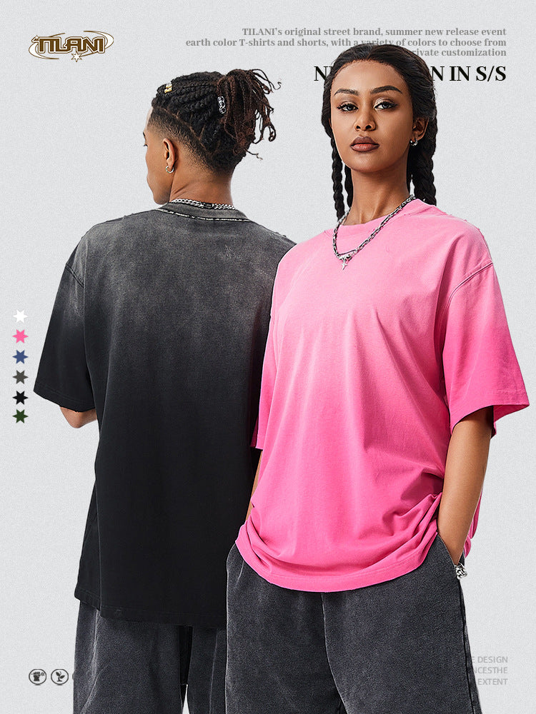 Minimalist short-sleeved gradient design
